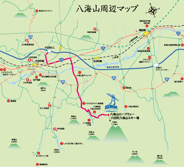 八海山周辺マップ