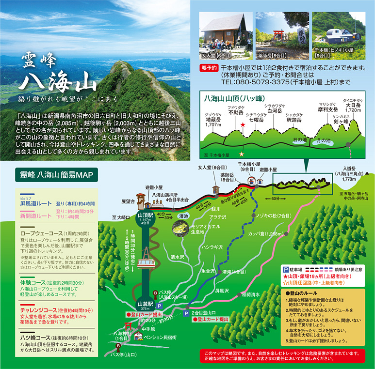 八海山トレッキングマップ