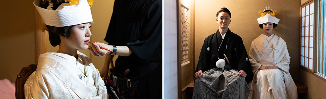 伝統のある日本髪を選ばれたご新婦さま。気品と華やかさに満ちています。