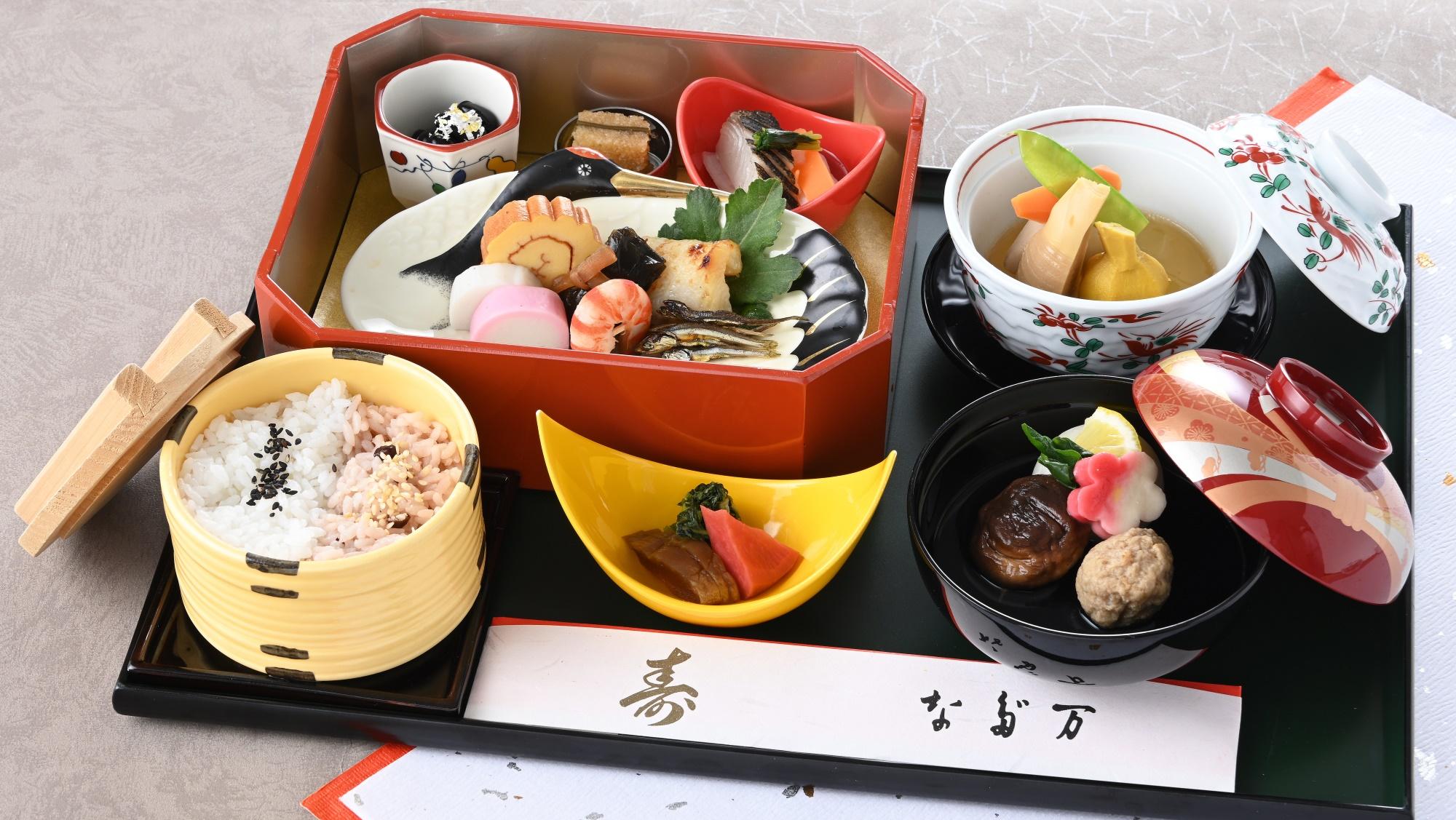 1月1日は、「広島 なだ万」がお届けする元旦限定のご朝食をお楽しみいただけます。（※イメージ）