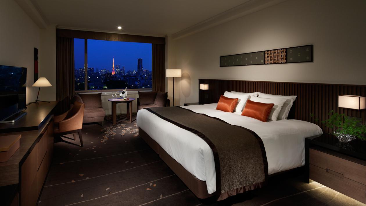 ザ・プリンス さくらタワー東京客室高層階、デラックスタワービューキング。
