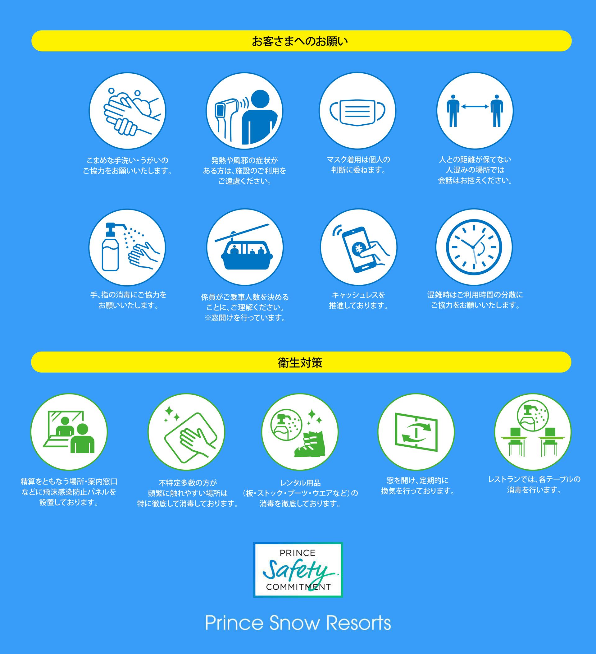 Prince Snow Resorts 新型コロナウイルス感染症予防対策のご案内 ホテル予約 プリンスホテルズ リゾーツ
