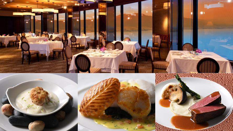 最上階でフランス料理を堪能するおすすめディナー付きプラン 夕朝食付き 京都から2駅10分 びわ湖大津プリンスホテル