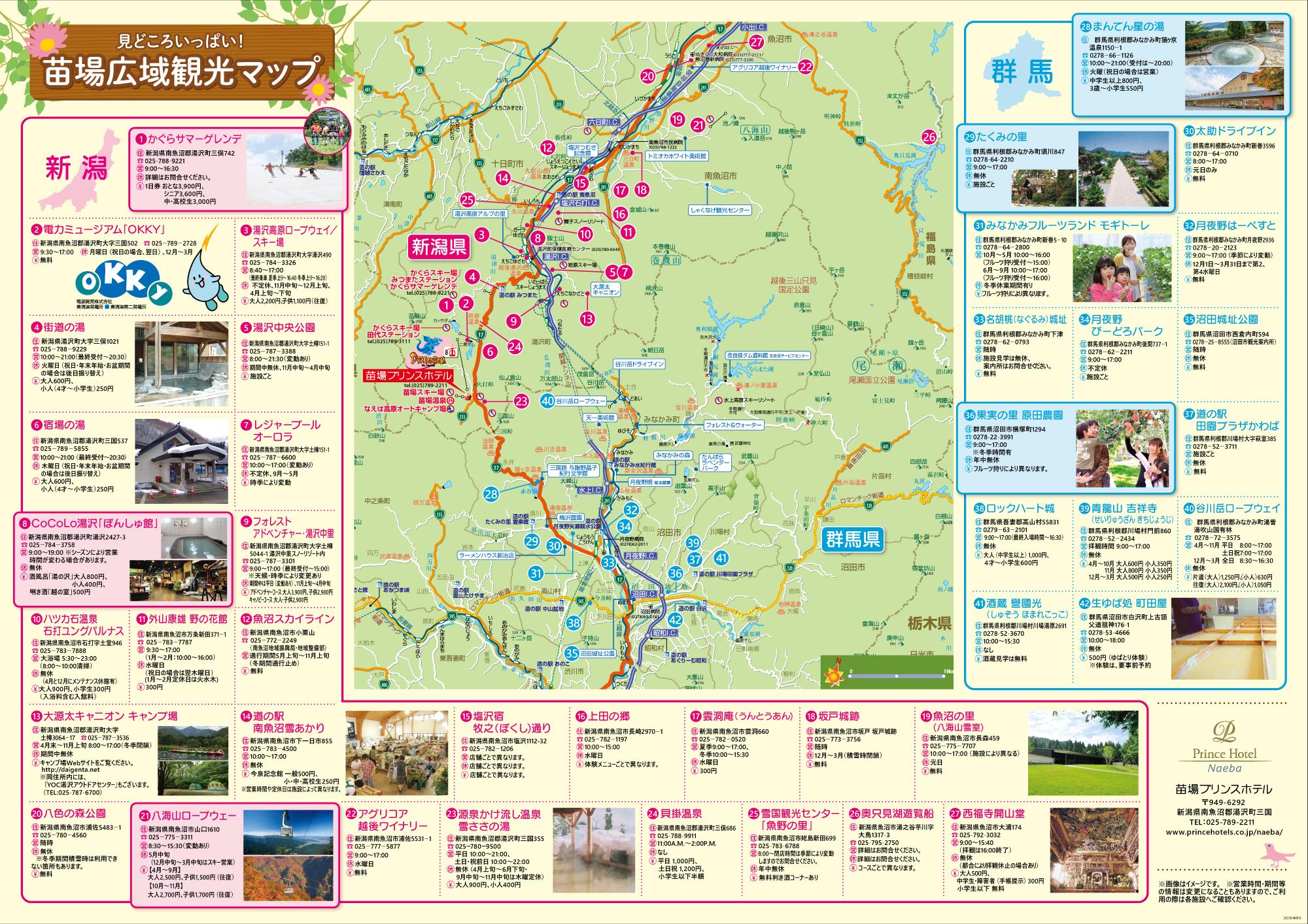 苗場広域観光マップイメージ