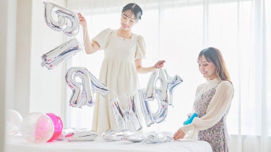 バルーンを膨らませる