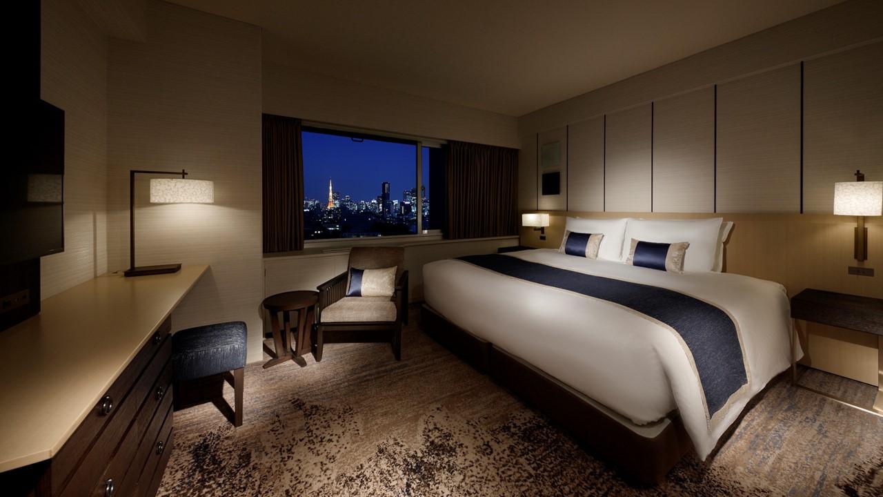 グランドプリンスホテル高輪客室高層階、クラブスーペリアコーナーキング 。夜景。