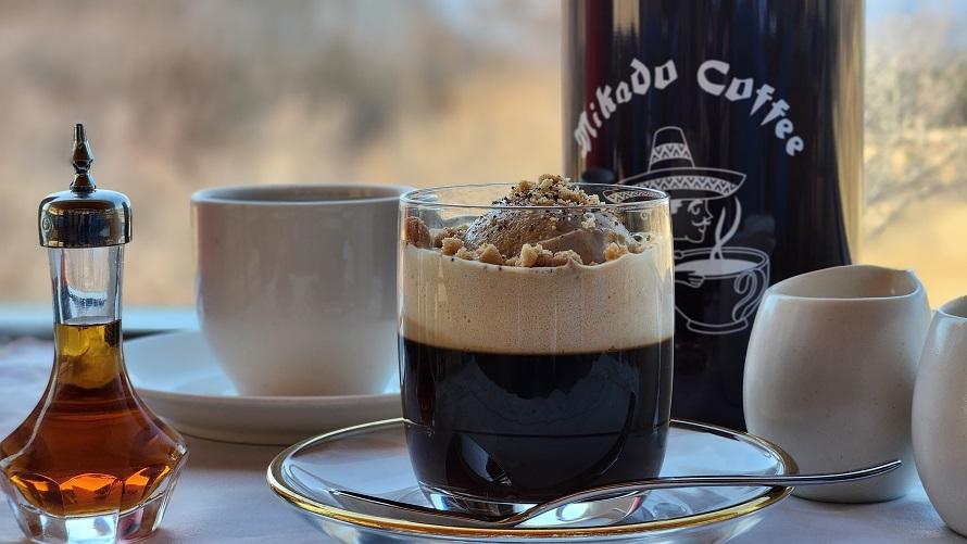 ミカド珈琲のオリジナルレシピで作ったコーヒーゼリーを客室でお楽しみいただけます