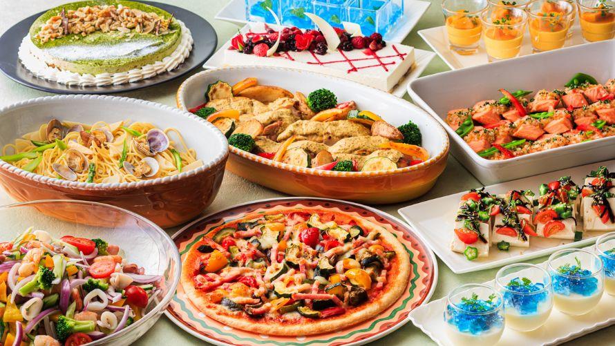 旬の食材を使用した和洋中ブッフェ料理