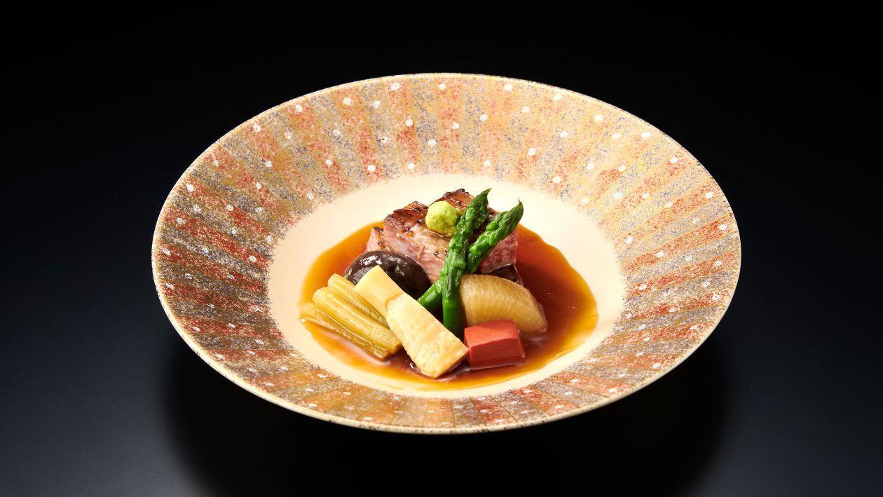 和牛の山葵餡かけ