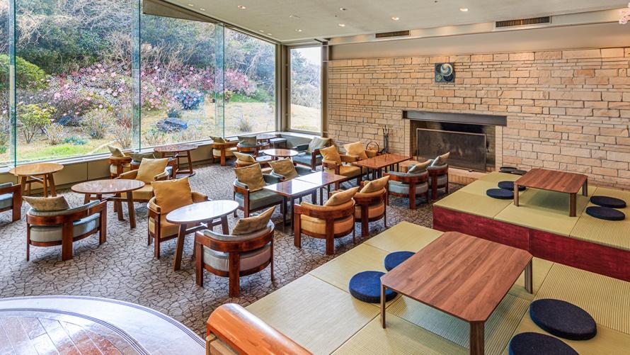 ラウンジ, カフェ, あじさい