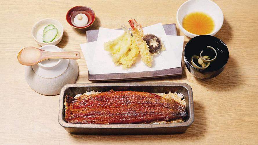 天麩羅一本重御膳セットの料理全体