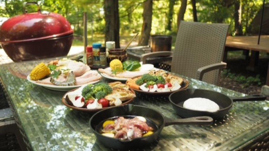 色とりどりの食材が並ぶ、見た目にも楽しいBBQ