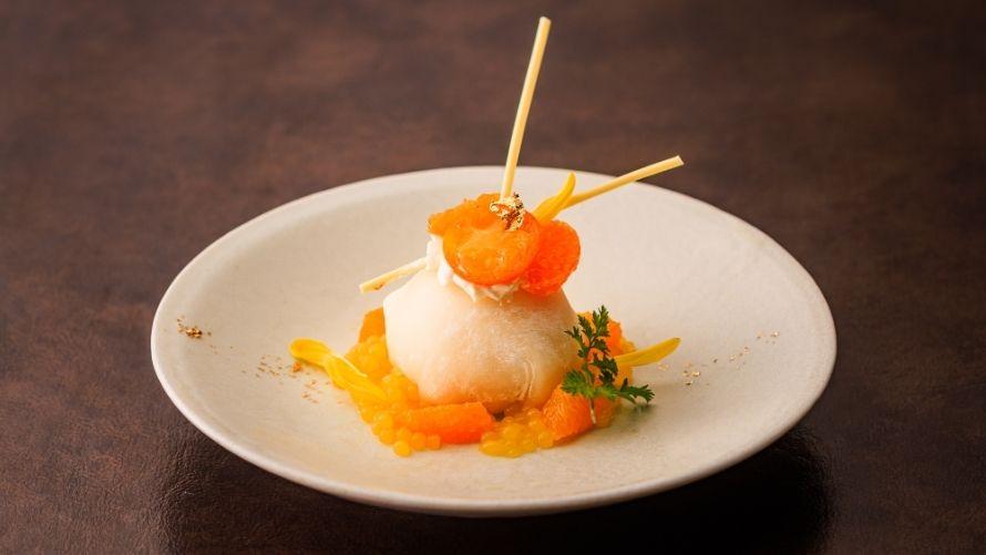 柑橘とマスカルポーネの求肥包み