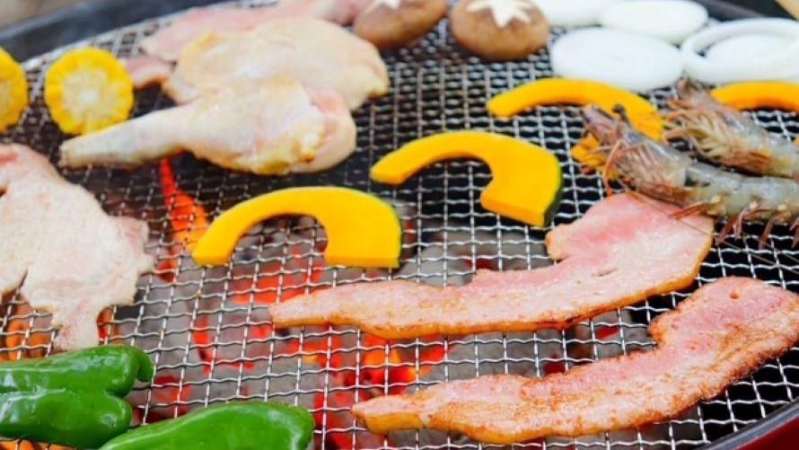色とりどりの食材が並ぶ、見た目にも楽しいBBQ