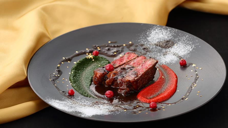 国産牛のステーキ トリュフソース ～星降る夜の贈り物～