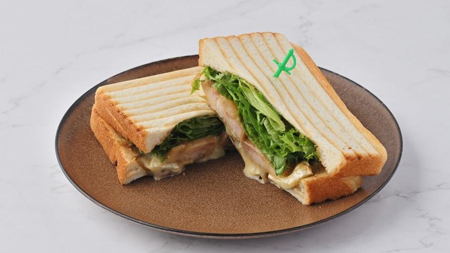 蓮根と照り焼きチキンのホットサンド