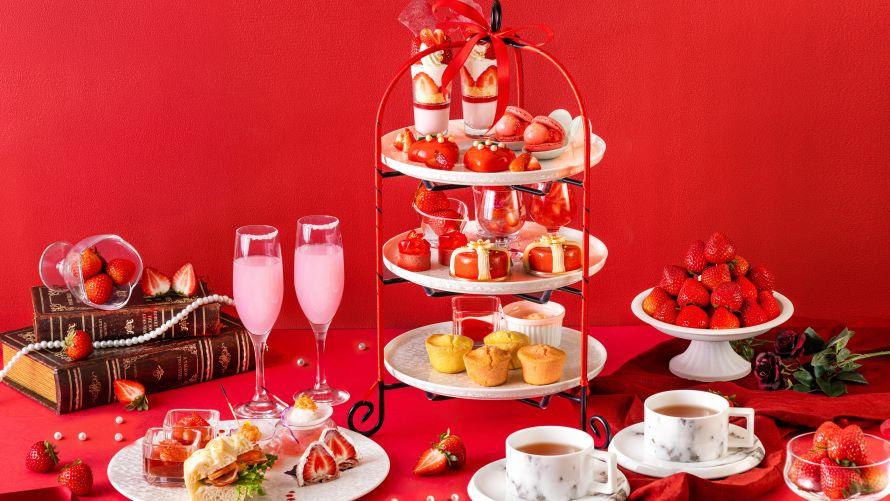 あまりん＆べにたま ストロベリーアフタヌーンティーセット（イメージ）