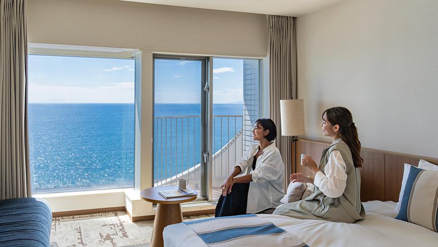 相模湾を望むオーシャンビューツインルーム