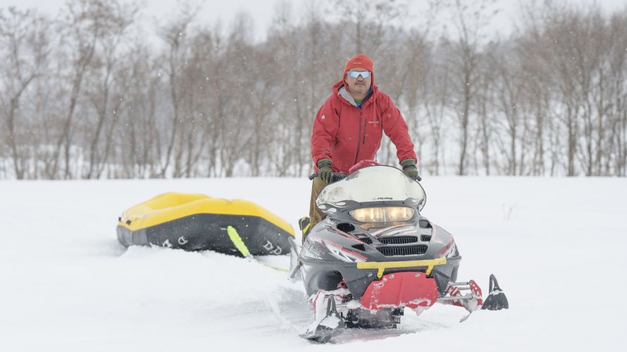 スノーラフティング体験 