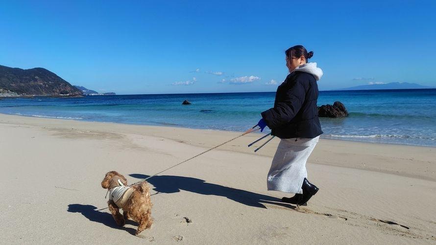 ワンちゃんと歩く！春のビーチクリーン朝さんぽ