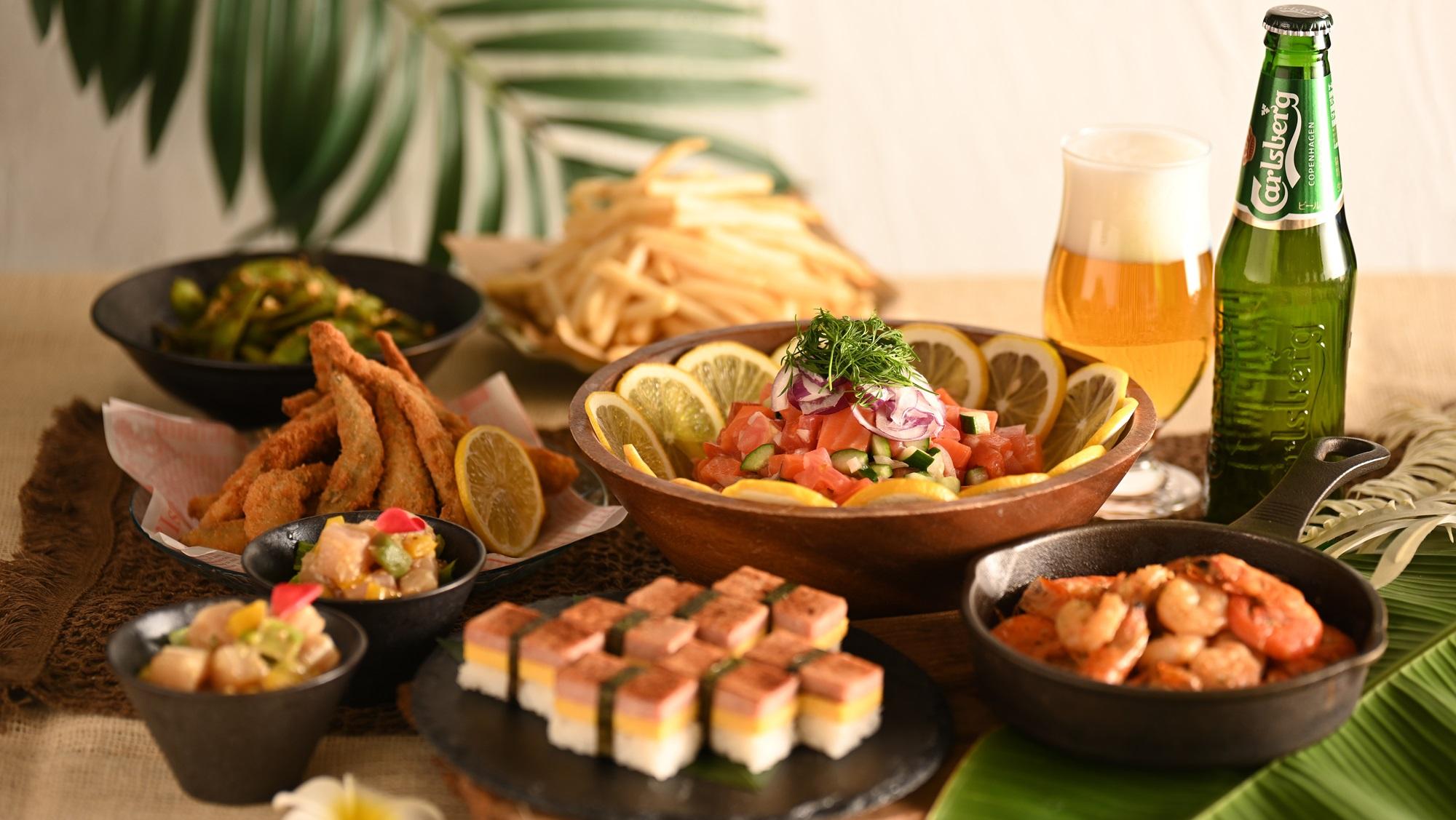 海辺のビアホール料理イメージ