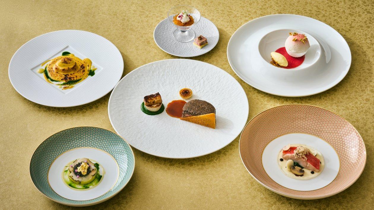 グランドプリンスホテル高輪 1Fにあるレストラン、フランス料理 ル・トリアノンの特別ディナーコース料理。