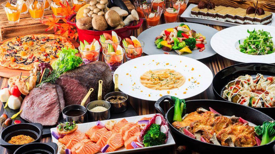 旬の食材を使用した和洋中ブッフェ料理
