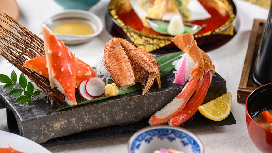 茹で蟹三種盛り合わせ(たらば蟹・ずわい蟹・毛蟹)