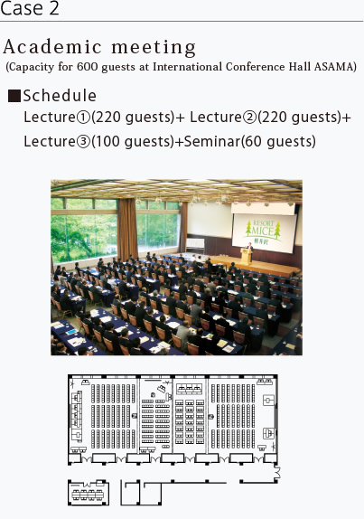 Academic meeting (Capacity for 600 guests at International Conference Hall ASAMA)
