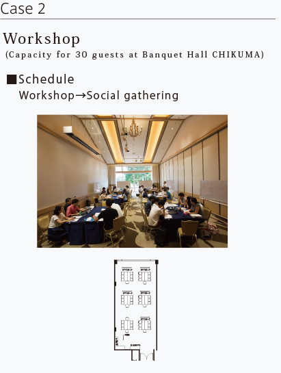 Workshop (Capacity for 30 guests at Banquet Hall CHIKUMA)