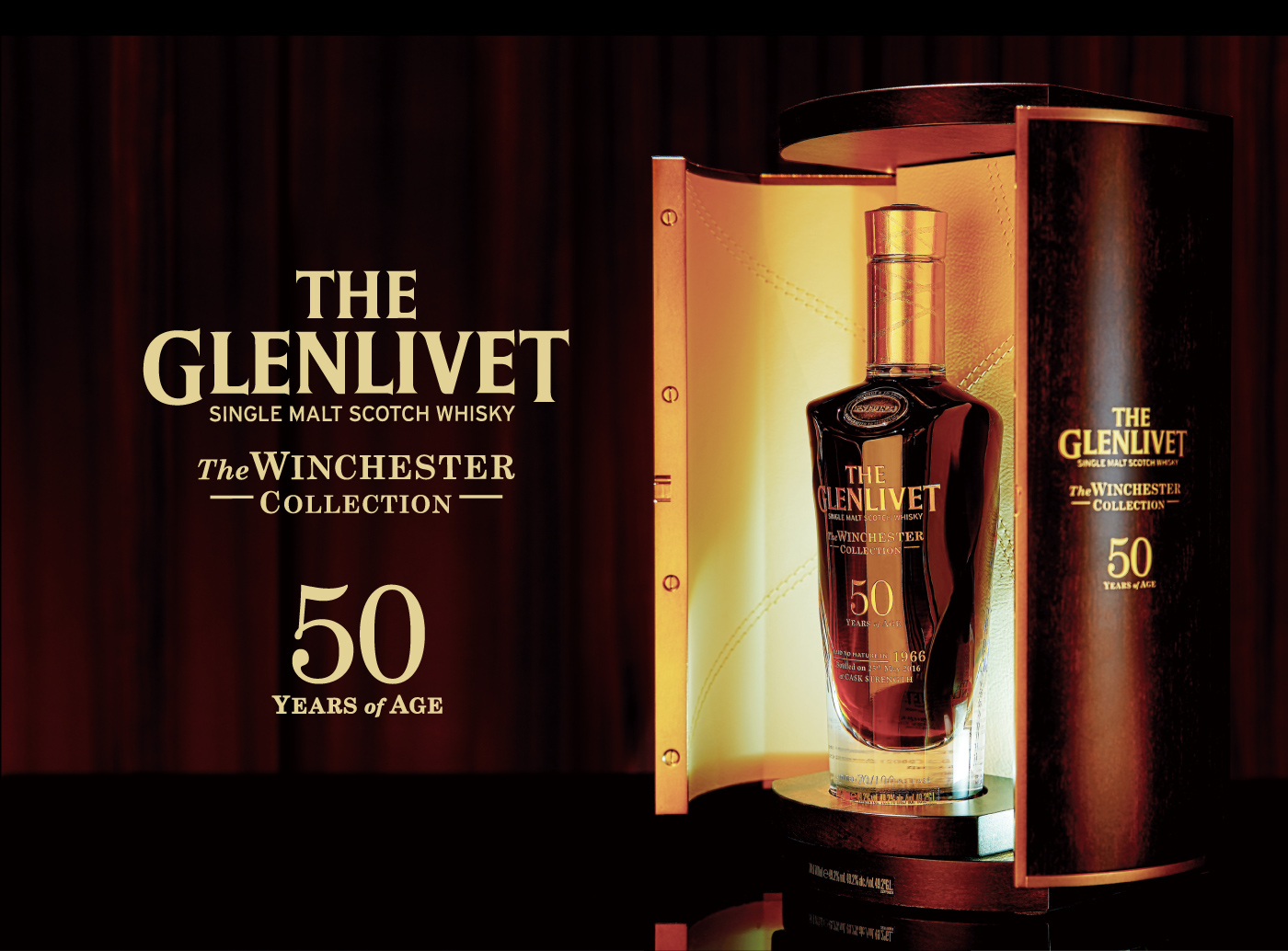 THE GLENLIVET SINGLE MALT SCOTCH WHISKY The WINCHESTER - COLLECTION - 50 YEARS of AGE