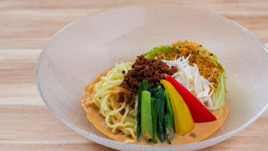 豆乳冷やし担々麺 嬬恋キャベツ添え画像