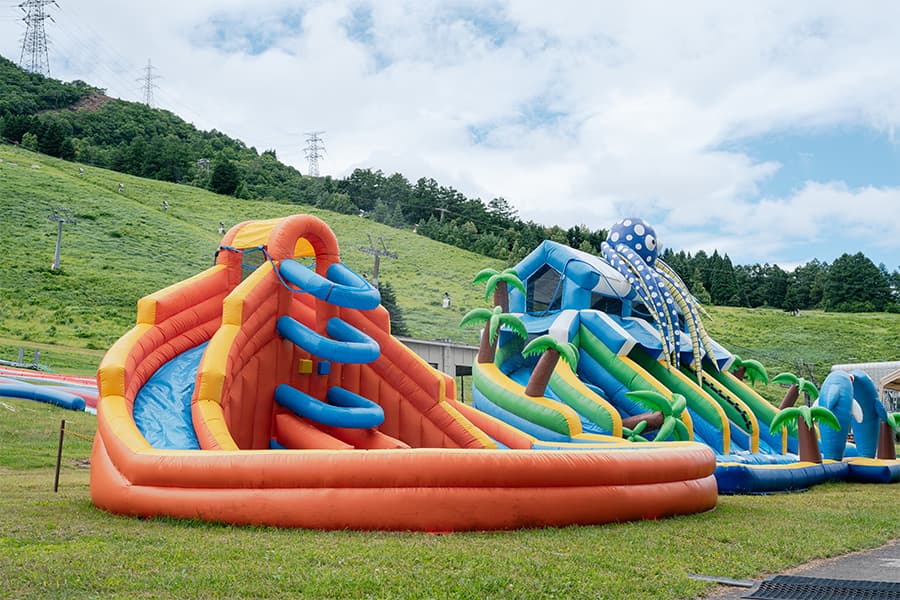 未就学児専用エリアも〇　ビニール製の安全なプール＆滑り台