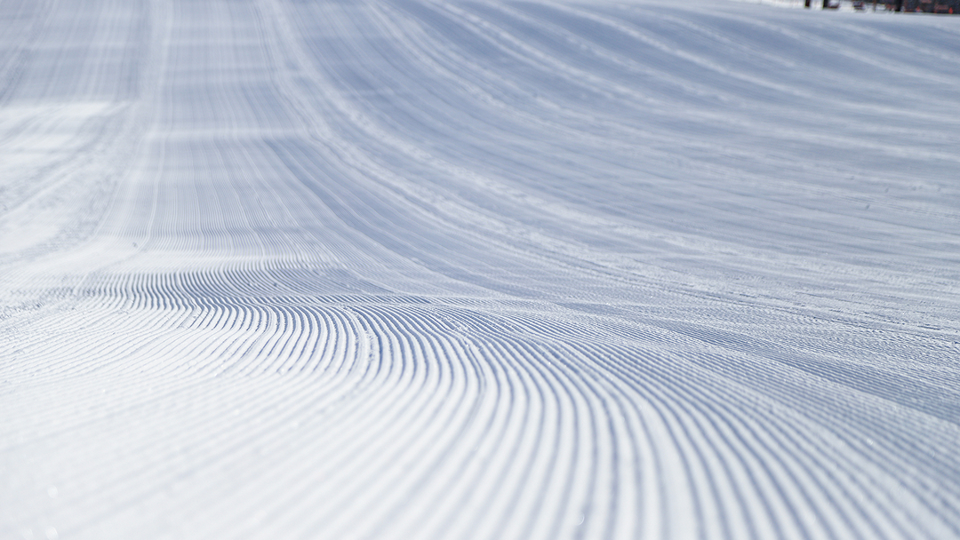 朝一の圧雪車乗車体験