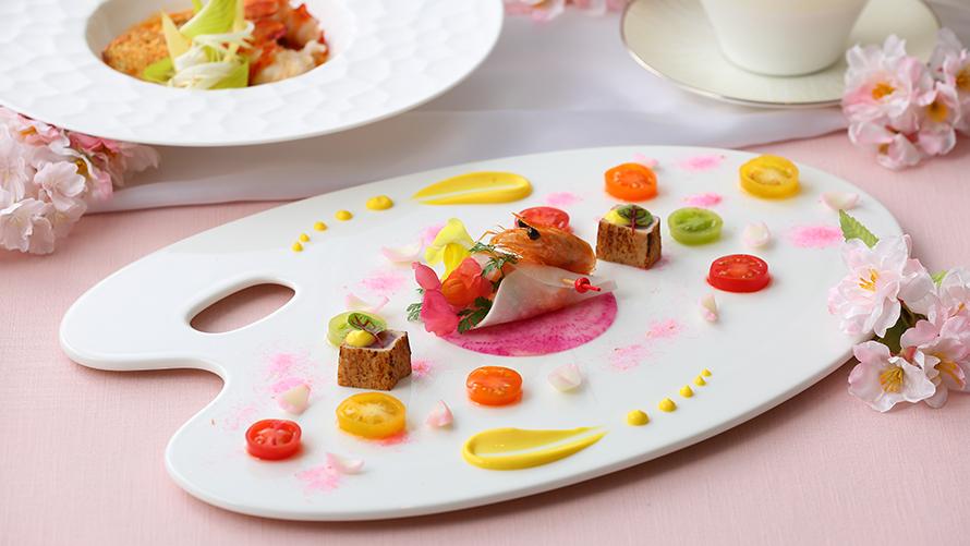 マグロのミキュイと海老のブーケ ～春爛漫～