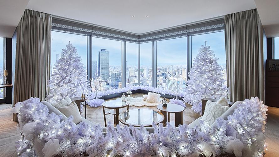 青空と白銀のコントラストが美しい昼景