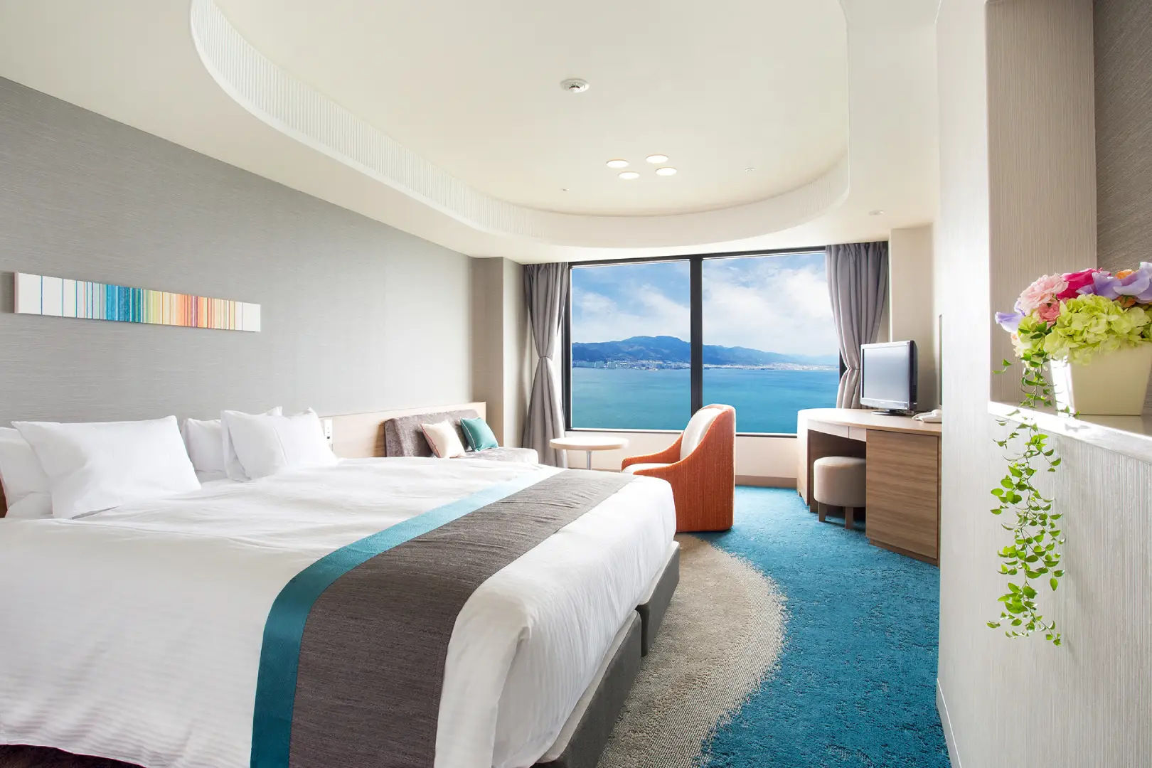 比叡山を望める客室