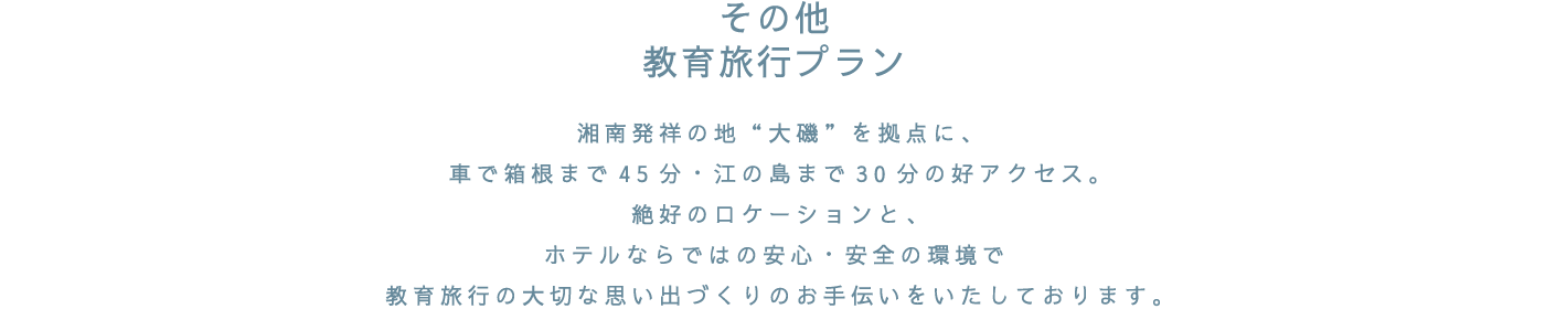 その他 教育旅行プラン