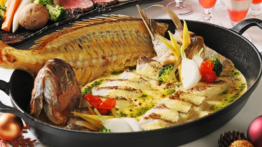 ひら自然菜園の蕪を使った白身魚のボンファム　バジルの香り