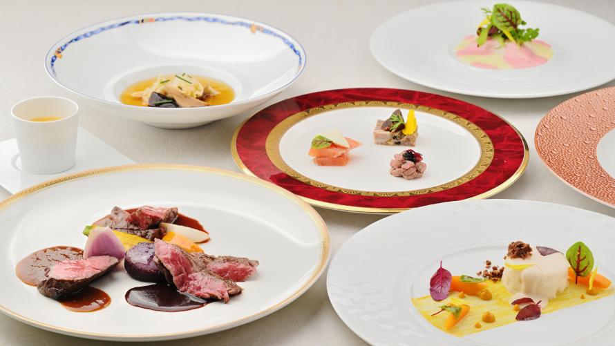 近江牛の部位三種類をご堪能いただけるフレンチフルコース