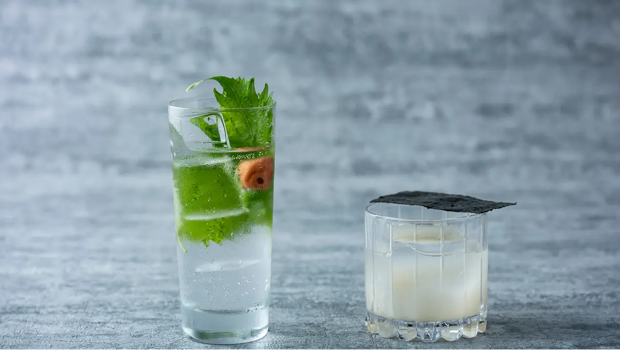 焼酎カクテル 「おにぎりファッションド」「月光」