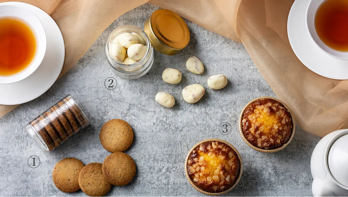 ①和紅茶クッキー ②ザボンショコラ ③不知火パウンドケーキ