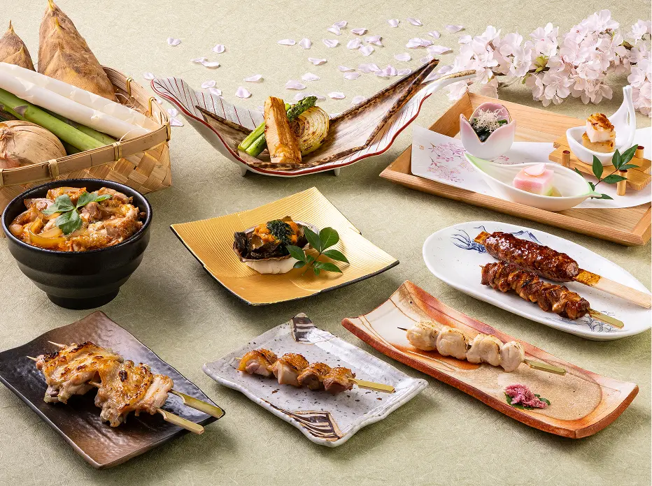 春の味覚と地鶏 食べ比べコース