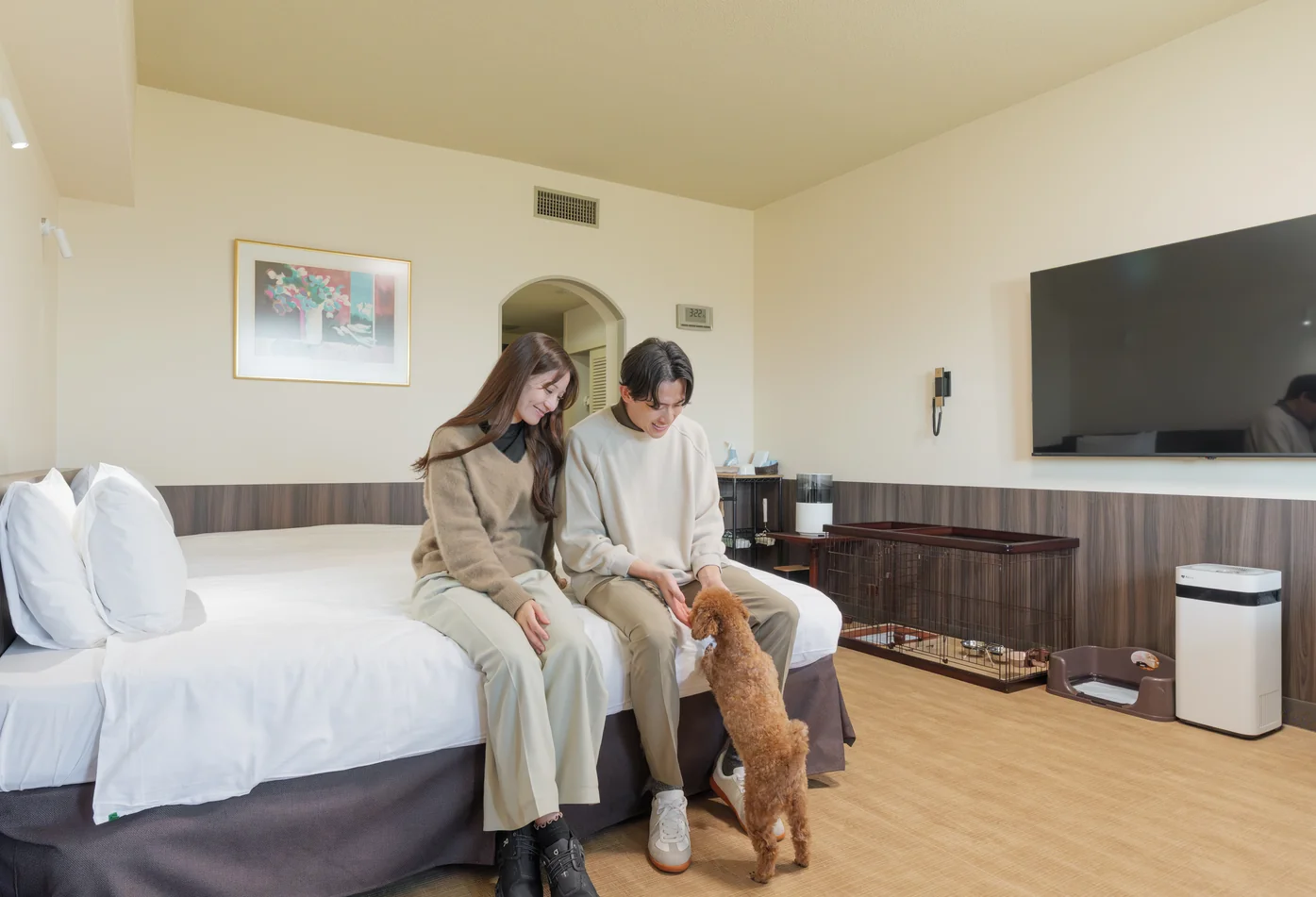 ワンちゃんと一緒に過ごせる森の中のドッグコテージ