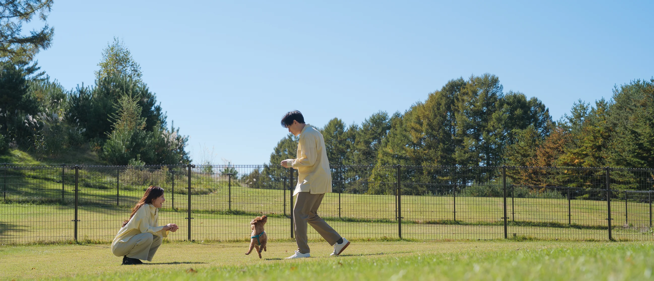 標⾼1,100ｍの⾼原リゾートでワンちゃんとのびのび過ごす休⽇