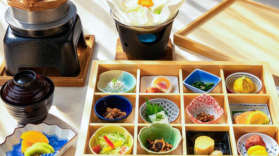 釜炊きご飯の朝食