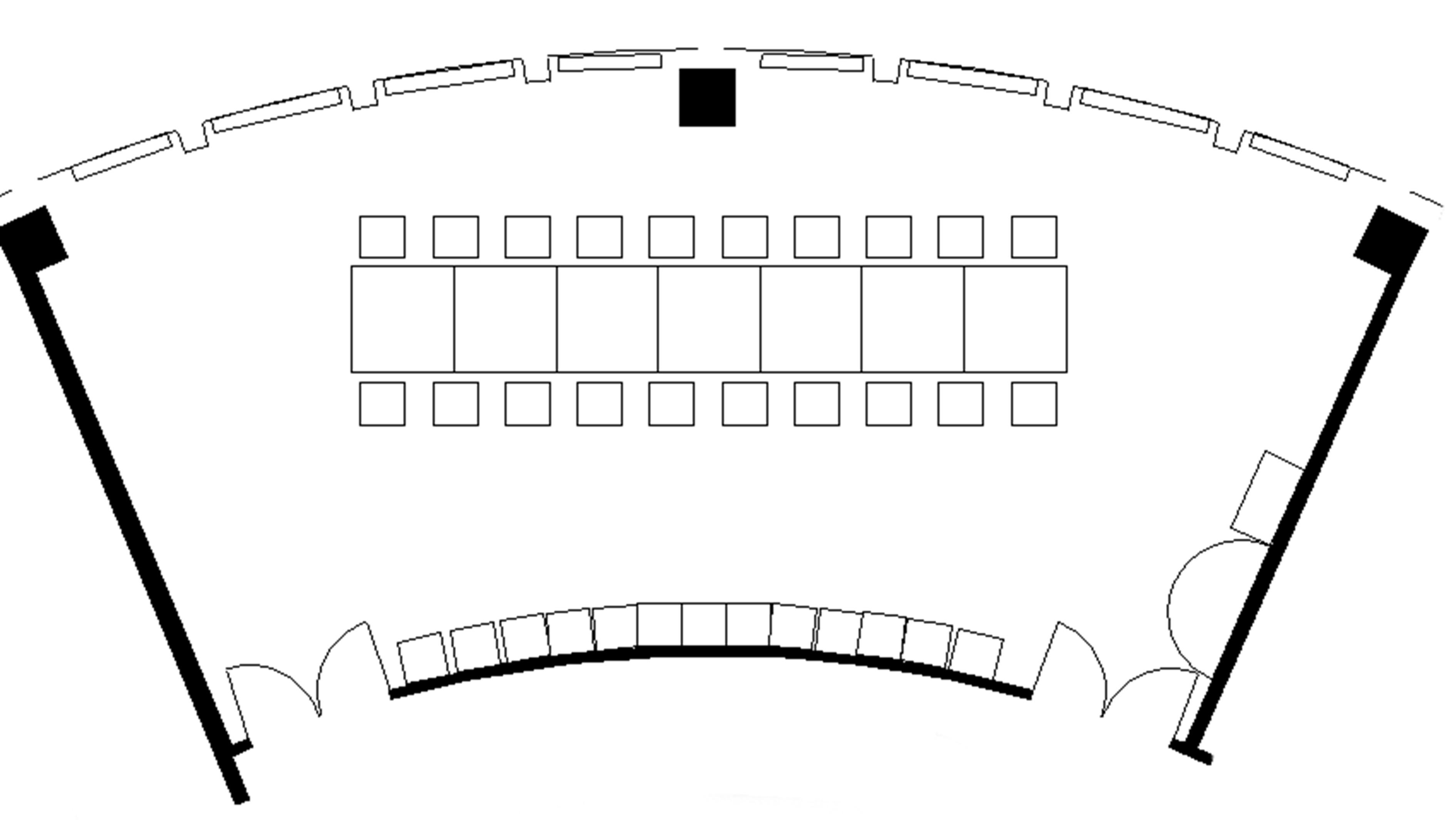 スカイルームハマナス　20名流し　コース料理レイアウト
