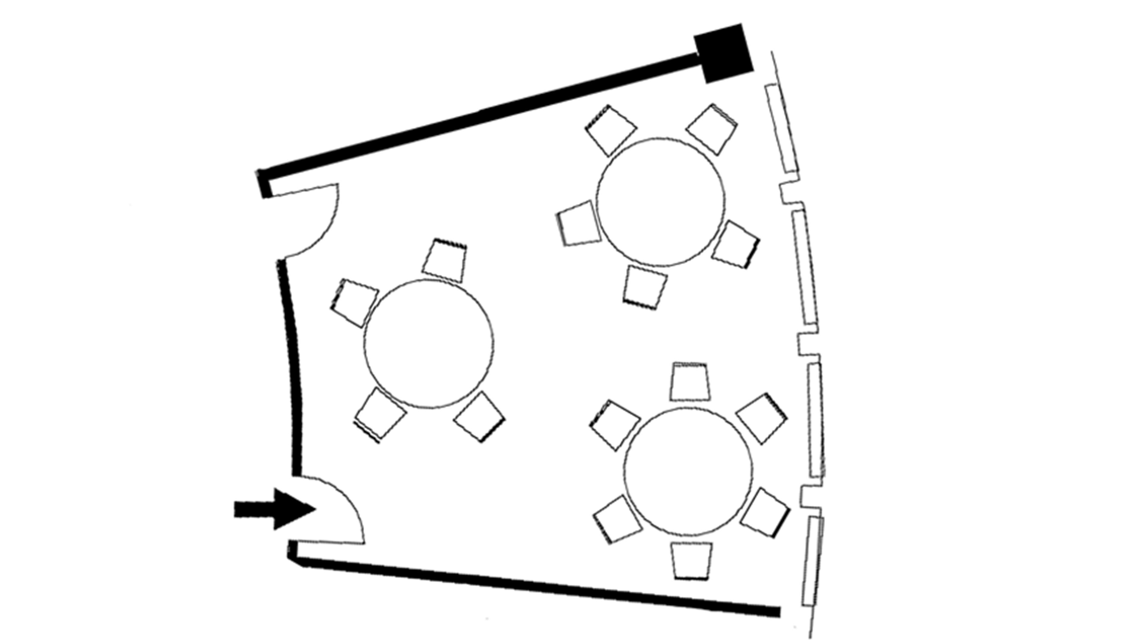 スカイルーム　ライラック・スズラン　3卓 15名　卓盛り料理レイアウト