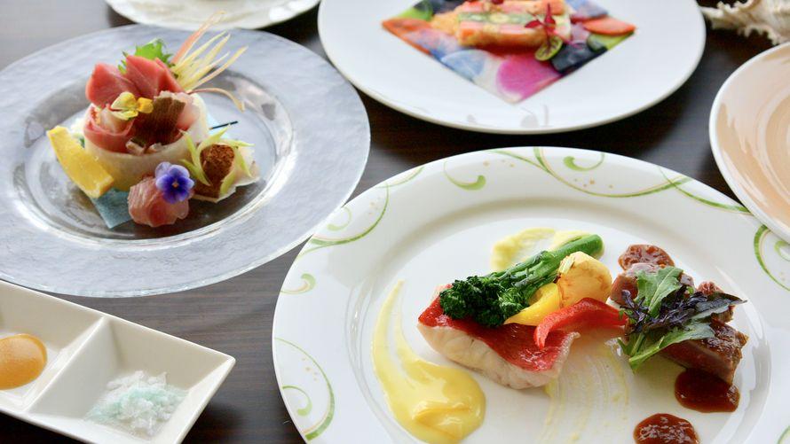 伊豆の海からの厳選食材！カジュアル和洋折衷コース（夕朝食付き）