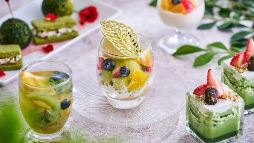 チャイニーズ アフタヌーンティーセット翡翠のデザートアップ